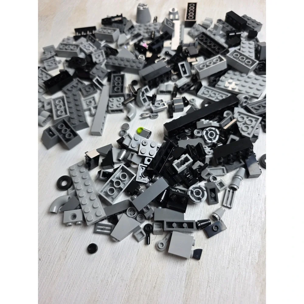 LEGO Bulk Lot Black and Grey Bricks Plates Specialty Pieces Mixed Building Toy